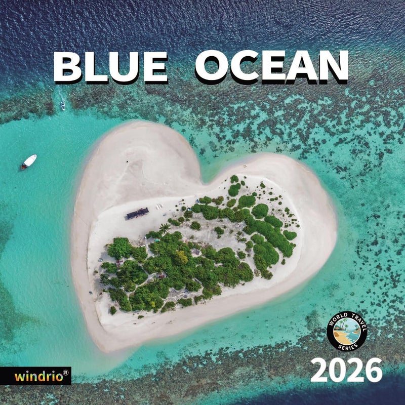 windrio 2026 Wall Calendar,Calendar 2026, November 2025 - December 2026, Wall Calendar Ocean Beaches, 12" x 24" Opened,Full Page Months Thick & Sturdy Paper for Calendar Organizing & Planning - Image 1